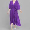 New Women's Clothing Elegant and Fashionable Solid Color Bat Sleeve Long Dress for Women