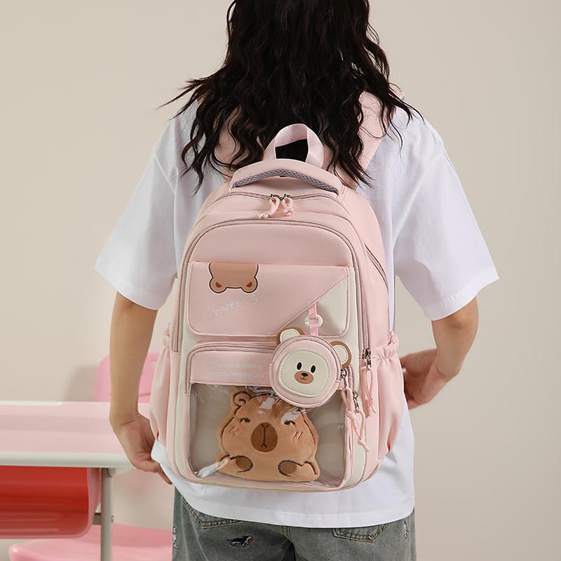 Grade 3-5-6 Student Schoolbag Women's Large Capacity Backpack Cartoon Printed Backpack