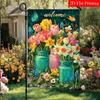 2D Flat - 2D Flat Welcome Spring Flower Garden Flag X 2 (5)  Outdoor Garden Flag Double-Sided Home Decoration Courtyard Decoration Outdoor Decoration 