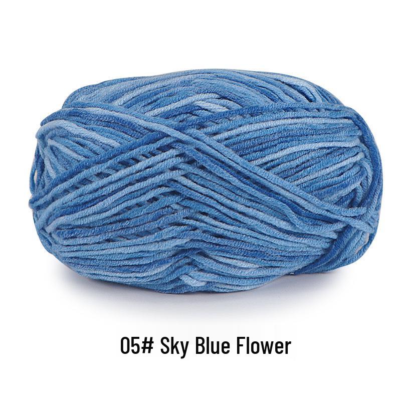 Aou Ou 5-Strand Variegated Milk Cotton Yarn Ball, Floral Medium-Thick, for Baby Scarves and Slippers.