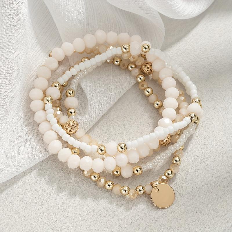 

Vintage Trend Beaded Multi-Layer Bracelet, Women s Bohemian Personalized Holiday Party Accessories Zircon