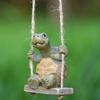 Resin Swing Turtles Statue Craft Funny Hanging Ornaments Creative Animal Figurines Sitting Turtles Sculptures Gift