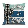 Christmas Pillow Linen Print Set Pillow Case Living Room Versatile Sofa Cushion Linen Breathable Cushion