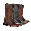 Cizme Western Cowboy Negru Maro Pantofi de iarna din piele artificiala Cizme barbati retro Cizme barbati brodate Cizme la jumatatea gambei Marimea Plus 48 Bote