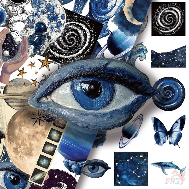 50Pcs/Set Laser Blue Outer Space Series 01 Stickers DIY Fashion Waterproof Doodle Decals Stickers