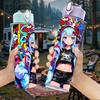 1PC Futuristic Cyber Girl Anime Character Art 750ml Color Plastic Sports Water Bottle Leakproof Flip Straw Lid Suitable for Sports Office Home Use