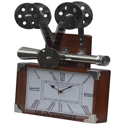 Stil Vintage Projektor Kamera Tischuhr Holz Heimdeko