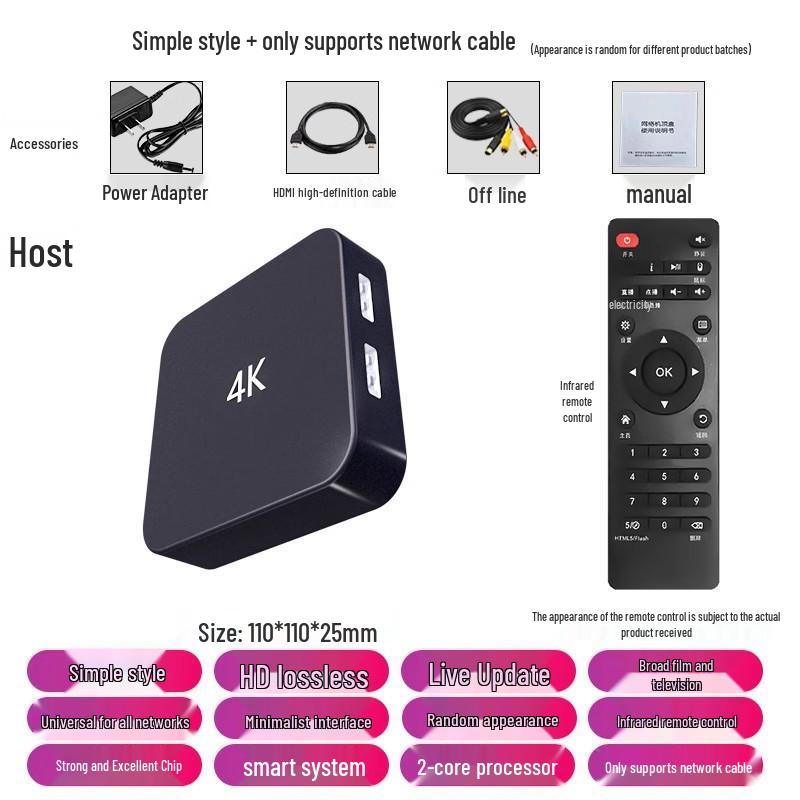 4K HD Set-Top Box with Dual-Band 5G WiFi and Wireless Screen Mirroring for All Networks
