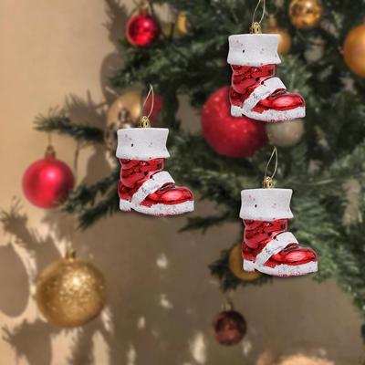 3x Weihnachtsornamente Santa Stiefel Baumschmuck Anhänger für Hochzeit Café