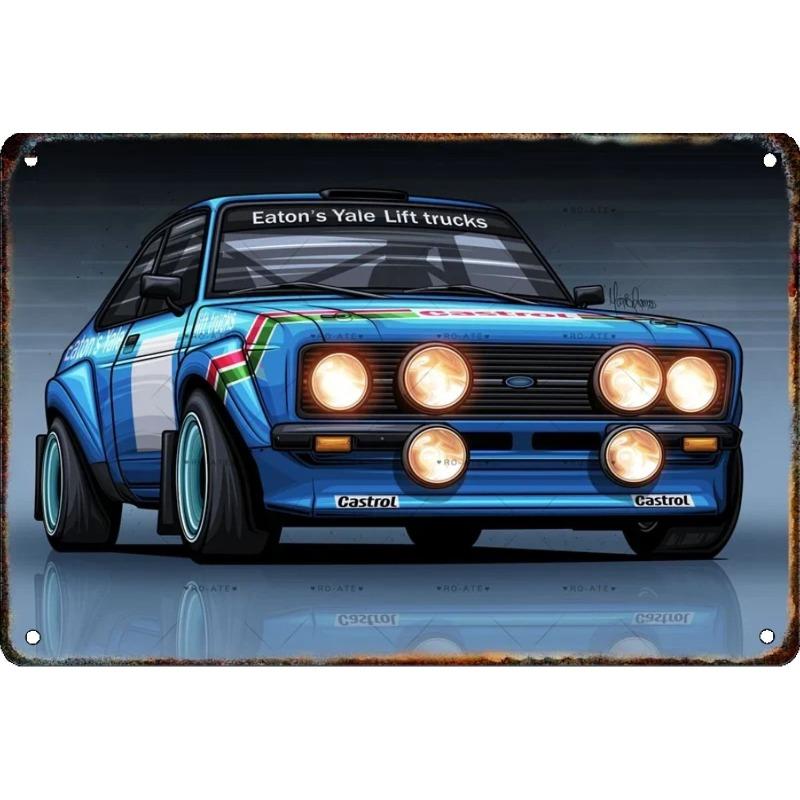 Kovová nástěnná cedule Bar v garáži, Dekorativní plaketa do interiéru auta 20x30cm