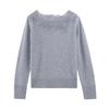 Women's Elegant Knitwear: Lace Patchwork Long Sleeve Cashmere Wool Sweater for Fall/Winter.