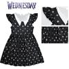 Kids The Addams Family Wednesday Cosplay Costume Soft Black Milk Silk Dress