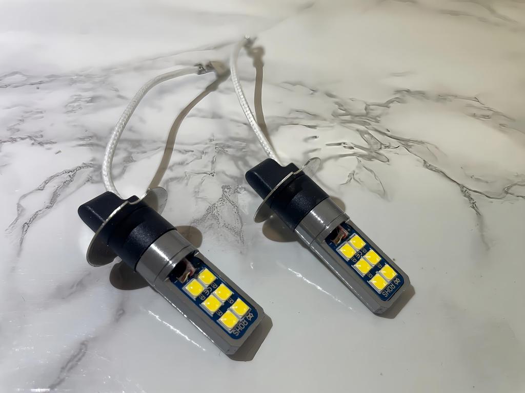 Buble H3 LED Противотуманная 24В h3 6500K Белая Короткая Светодиодная Лампа Высокой Яркости Комплект из 2 шт.