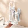 Toothbrush Storage Rack - Wall-mounted Without Drilling - Tooth Care Storage Rack with Dust-proof and Water-draining Function