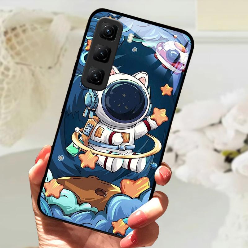 Gehärtetes Glas Case Für Infinix Hot 60 60i Hot60 Pro Plus 60Pro Handy Rückabdeckung Vollständige Abdeckung Linsenschutz Hülle Fundas Etui