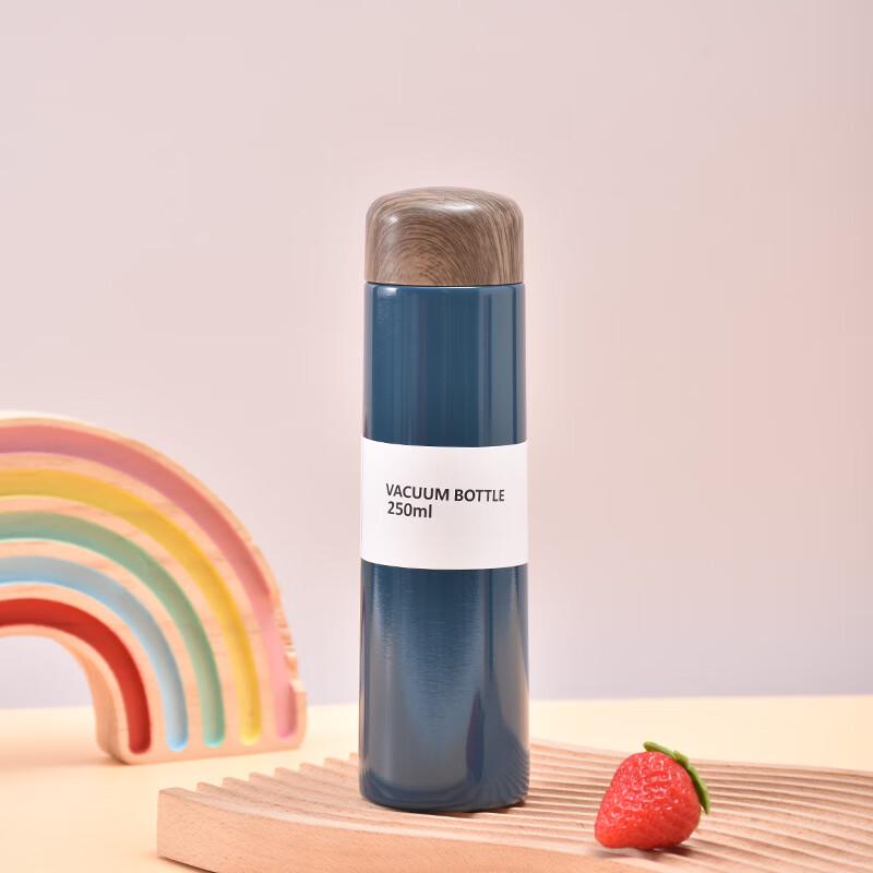Portable 304 Stainless Steel Insulated Pocket Cup with Wood Grain Lid