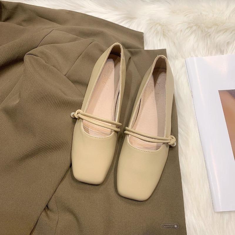 Mary Jane Fairy with Skirt Small Leather Single Shoes Women's New Spring and Autumn Gentle Flat-bottomed Grandma Laden Shoes