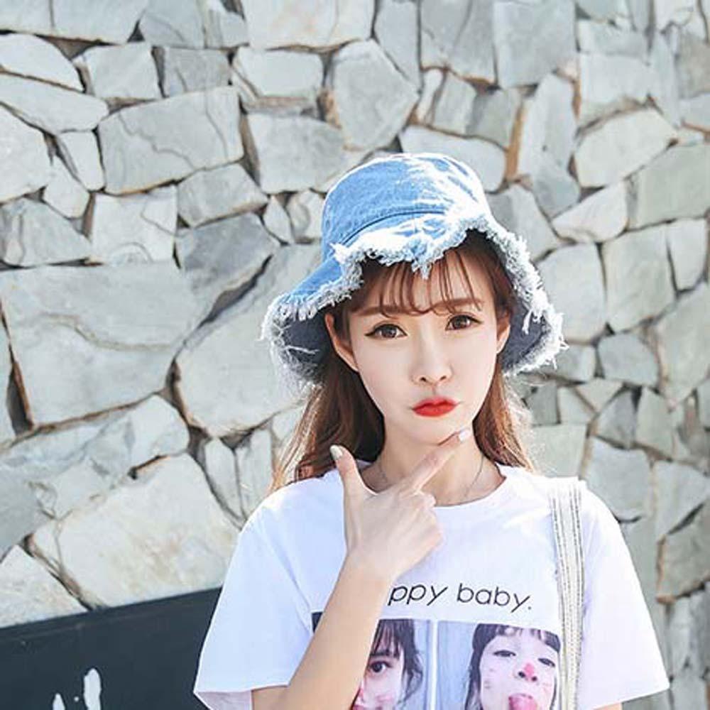 Sunshade Shabby Fisherman Hat Retro Sun Protection Basin Cap Cowgirls Denim Bucket Hats Sport
