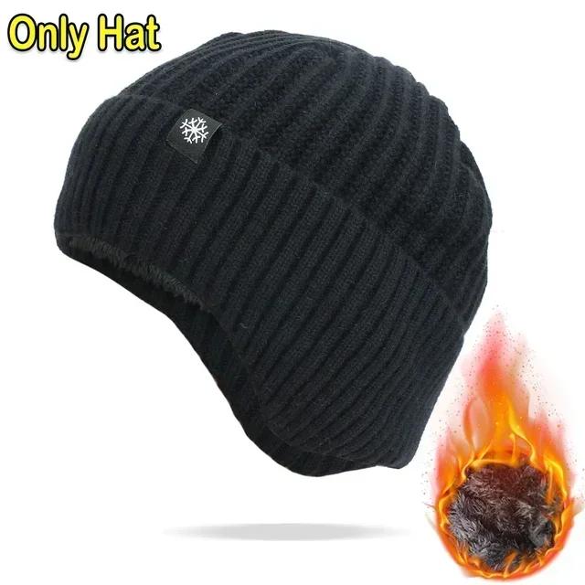 Winter Knitted Hat Warm Plush Earflaps Thickened Wool Cap Windproof Thermal Ear Protection Breathable Women Men Cap