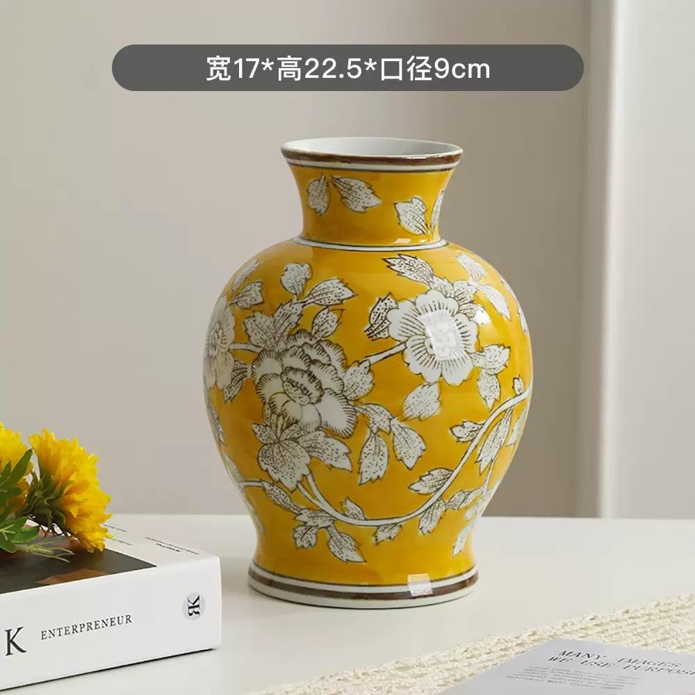 Ceramic Vase Chinese Retro Bottle Blue and White Porcelain Flower Vase Flower Arrangement Accessories Home Decoration