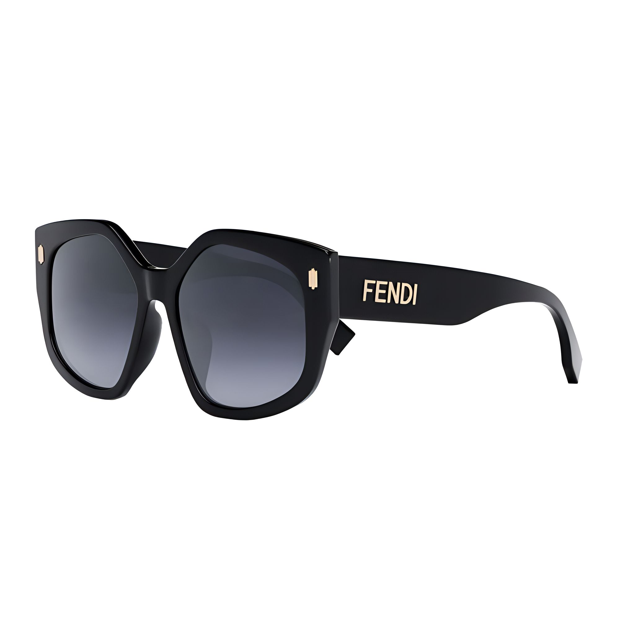 Fendi Ultraviolet Protection Irregular Frame Sunglasses Unisex sunglasses Black FE40017I-01W-55 Black,55