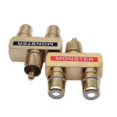 1Pair Rcaxmale Plug To 2Xrca Female Sockets Connectors Excellent Audio Terminals