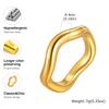 High Quality Stainless Steel Irregular Wave Ring for Women, Waterproof Gold Plated Non-fading Ring, New Simple Geometric Jewelry