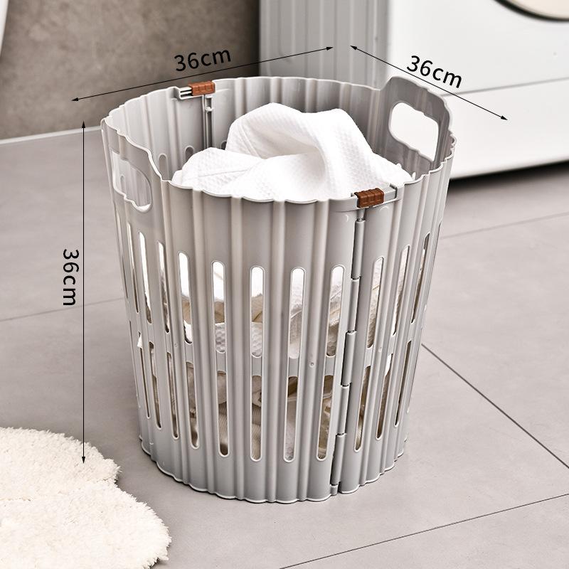 

Bathroom Household Folding Dirty Clothes Basket Breathable Perforated Dirty Clothes Basket, Dirty Clothes Storage Basket сірий колір