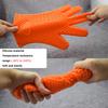 1 Pair Silicone Heat Resistant Gloves Non-Slip Baking Mitts Oven Microwave Safe Ergonomic Design Roasting BBQ Kitchen Tools 500℃