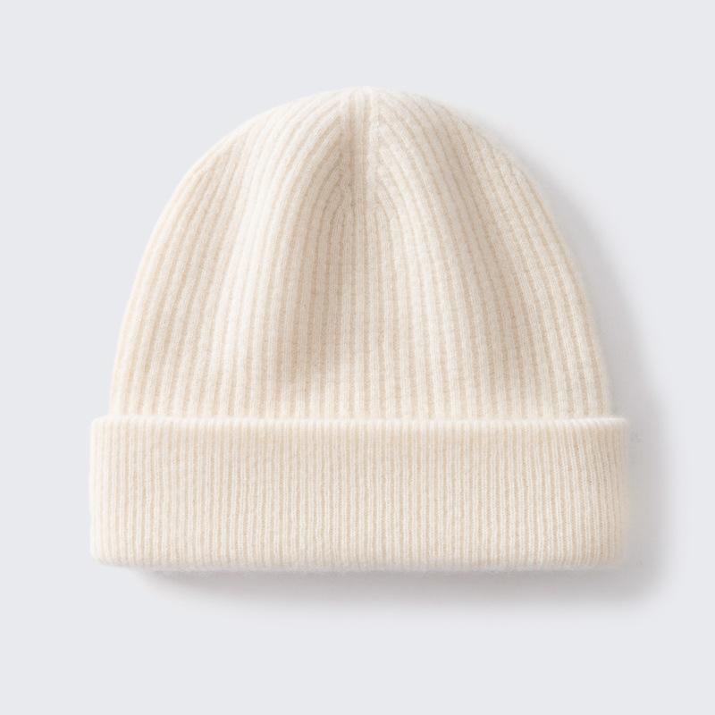 % Pure Cashmere Hat Autumn and Winter Thickened Classic Versatile Knitted Wool Headgear, Ear Protection and Thermal Hat
