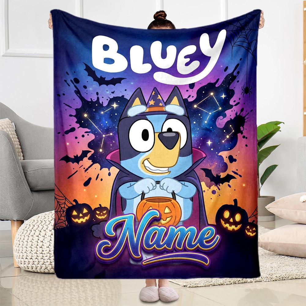 Halloween Friends Trick-or-treat Customize Your Name Blanket Gift Customizable Blanket Warmthful Decor Throw For Seaside Couch Livingroom Bedding