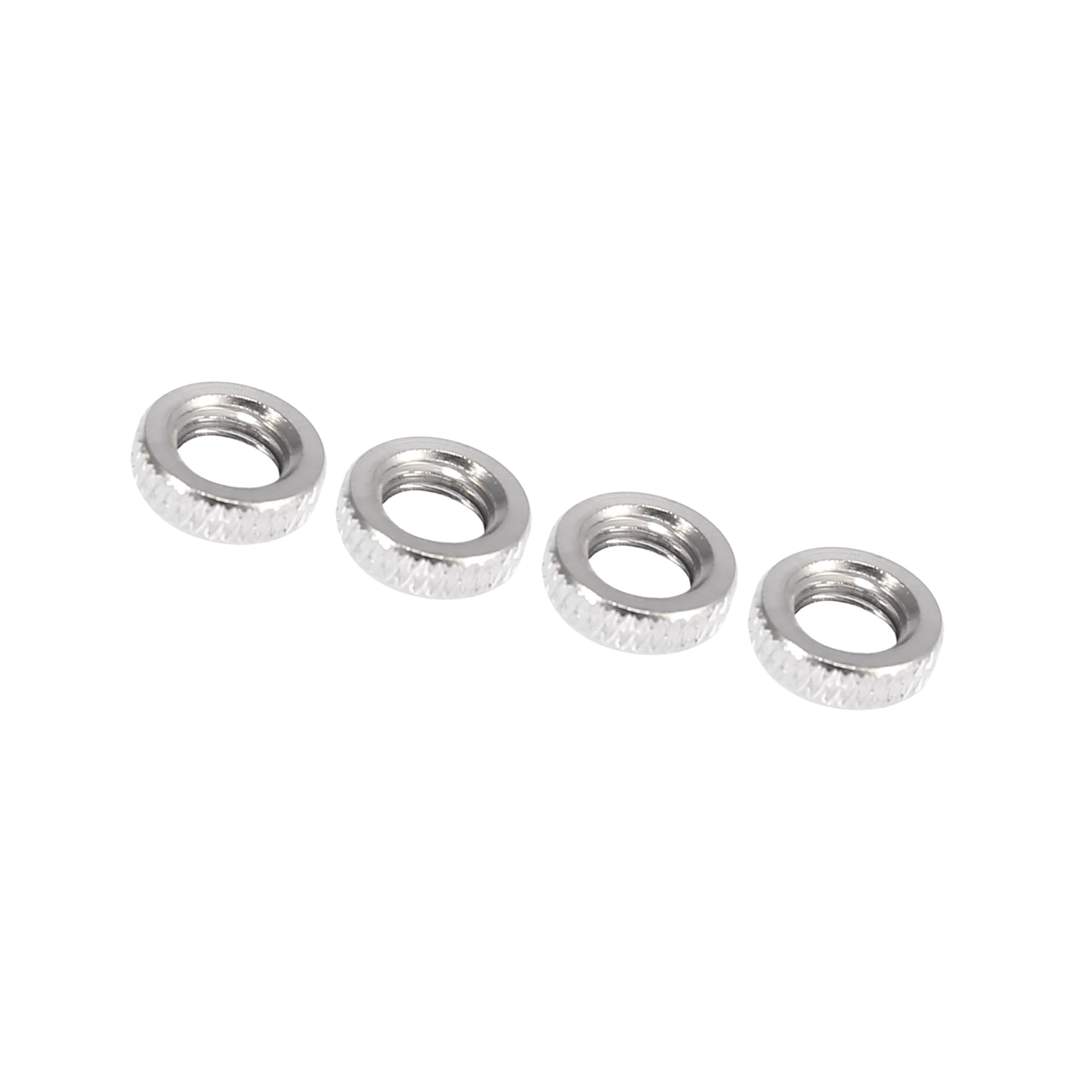 

ACROPIX French Valve Air Inflator Adapter Nut Washer for Motorcycle Tire Valves Silver Tone 4pcs