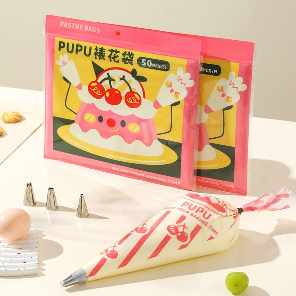 New Disposable Cream Piping Bag Thickened with 3 Piping Nozzles Decorating Bags Baking Decorating Bag Cream Tools