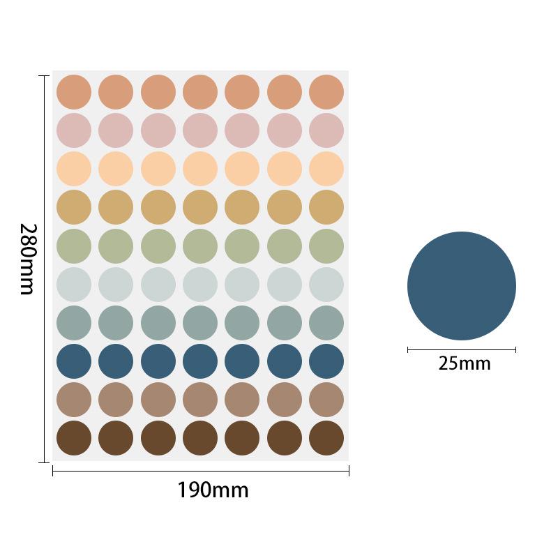 19mm Round Waterproof Self-Adhesive Color Dot Labels for Identification and Classification