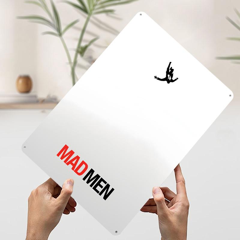 

Mad Men Falling Man Metal Poster Customized Wall Art Retro Vintage Tinplate Signs for Gaming Room Decoration Cozy Bathroom Decor 7.9x11.8In(20x30cm)