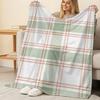 Plush Flannel Throw Blanket Simple Plaid, Machine Washable, Soft Warm Cozy Blanket for Home, Office Naps, Halloween & Christmas Use