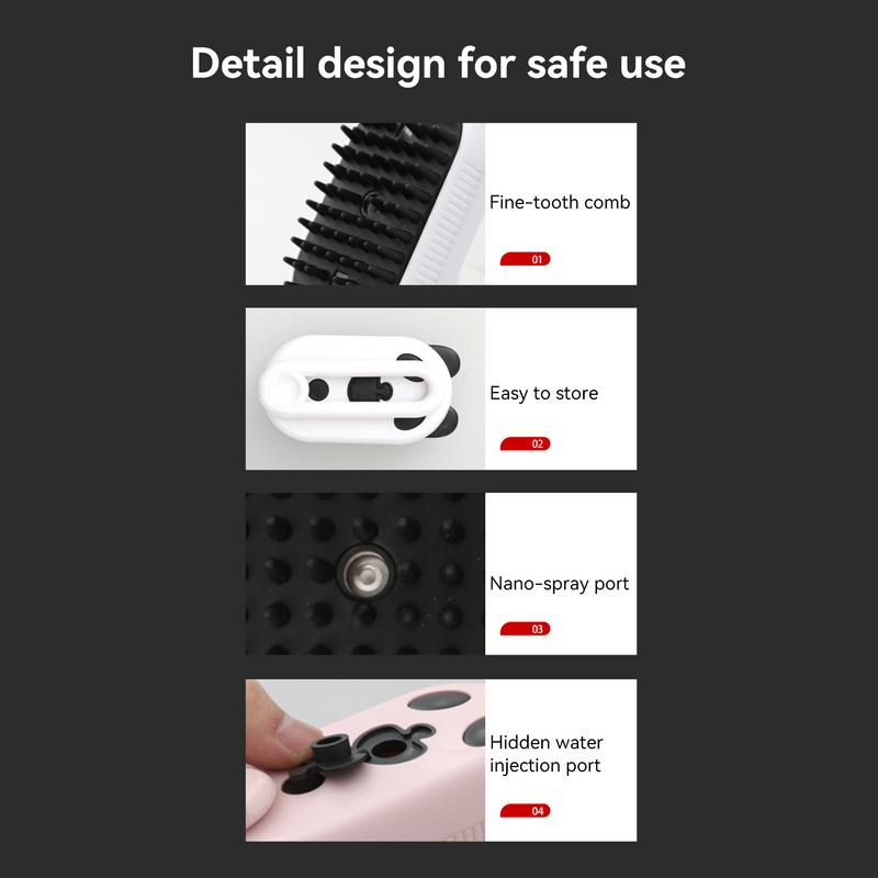 Water Brush For Cats 4 In 1 Dog Spray Hair Removal Comb Pet Massage Tool For Cleaning Shedding And Combing Grooming Supplies