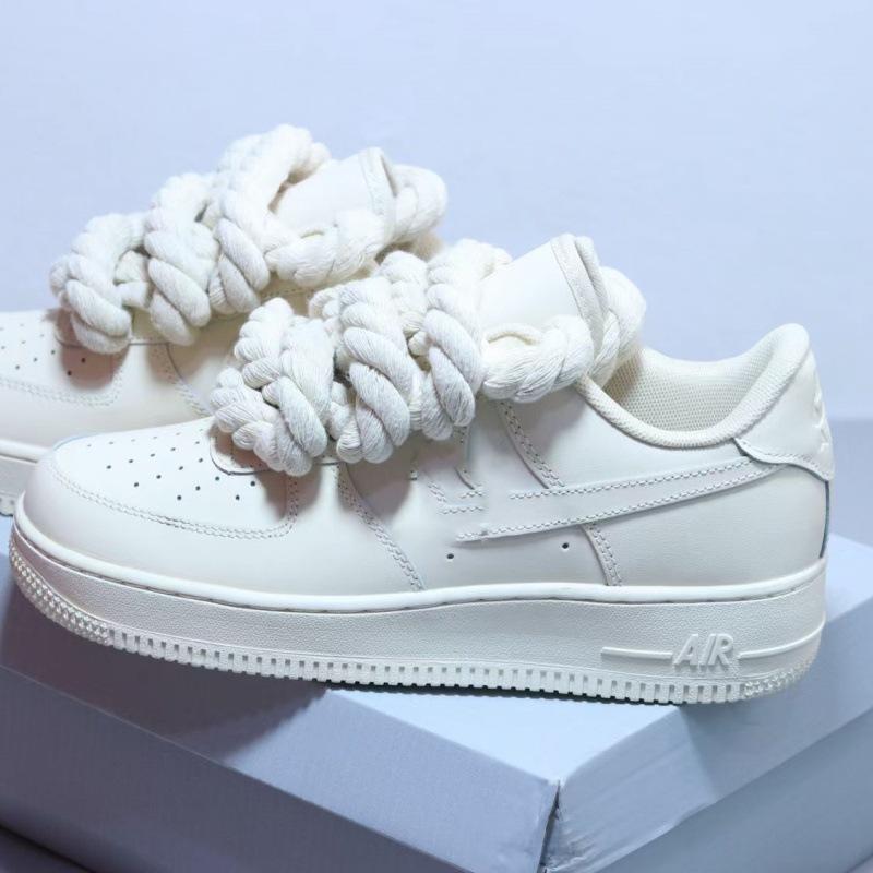 

Сила ИК и #; Низкие Толстые Шнурки Air Force One Конопляные Fly Низкие Повседневные Спортивные Бег Мужские 36