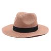 Unisex Summer Panama Sun Hat - Fashionable Straw Braid Fedora for Outdoor and Beach Wear.