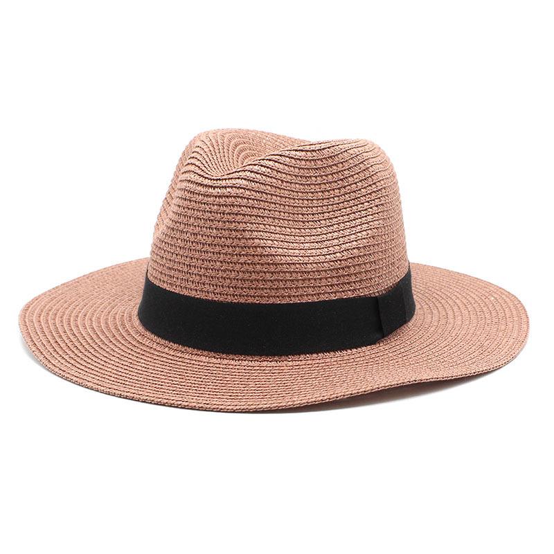 Unisex Summer Panama Sun Hat - Fashionable Straw Braid Fedora for Outdoor and Beach Wear.