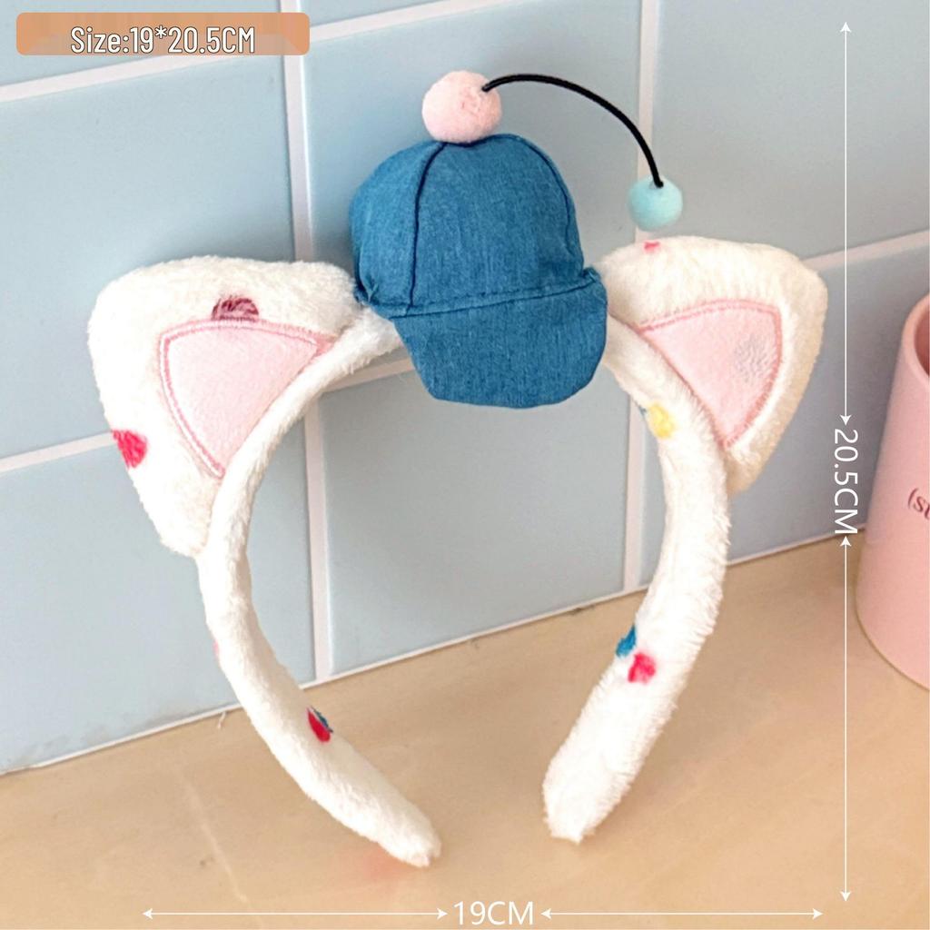 Girlish Amusement Park Cute Pet Ears Headband - Versatile Makeup, Wash Face, and Photo Prop Hair Clip Headwear.