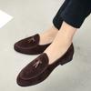Mens Casual Suede Loafers Slip-On Round Toe Rubber Sole Comfort Shoes Daily Wear