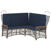Garden Lounger Sofa Set Gray and Navy Blue 164 x 164 x 112 cm