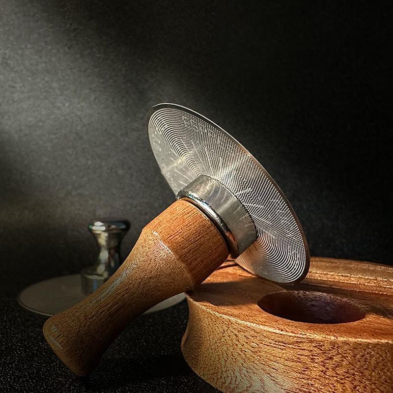 

Espresso Puck Screen Magnetic Supplies With Wood Handle 51/53/58Mm Stainless Steel Coffee Filter Mesh Magnetic Extractor Tools коричневий