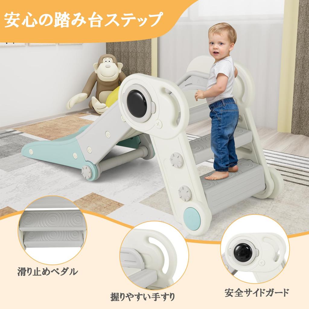 GYMAX Indoor Kids Slide, Folding Slide, 18.5" W X 47.5" D X 21.5" H, Easy Assembly, Safe Design, Compact Storage, Easy-Grip Handrails, Non-Slip