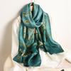 Van Gogh oil painting apricot flower satin silk silk scarf long mulberry silk scarf spring and autumn shawl dual-purpose gift mother