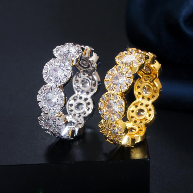 J0114 Diamond Ring Micro Zircon Gold Plating
