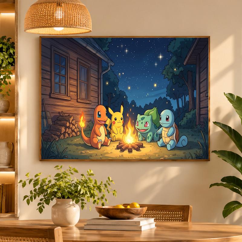 5D Diamond Painting Bulbasaur Charmander Squirtle DIY Full Drill Diamond Art Kit Home Decoration