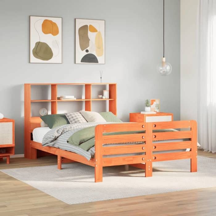 VidaXL Cadre de lit sans matelas cire marron 120x200cm bois pin massif 3309922