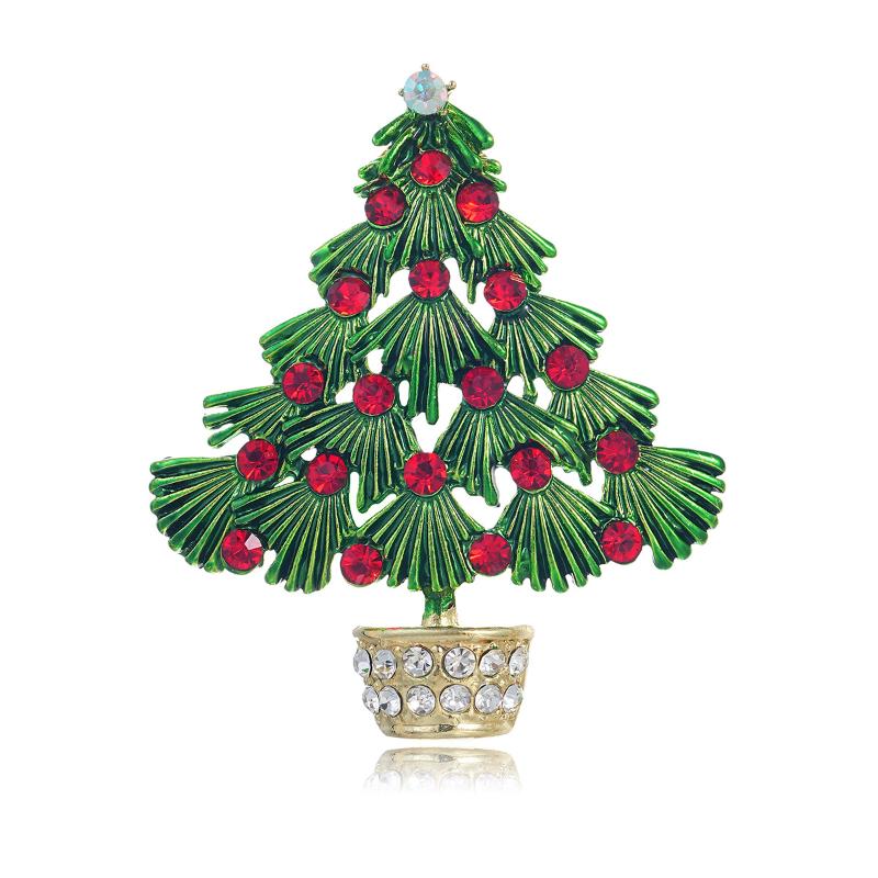 New Enamel Christmas Brooches Christmas Tree Snowman Santa Hats Reindeer Snowflake Metal Pins Xmas Decorative Jewelry